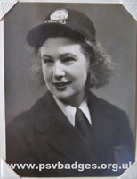EE 15459 Trent Motor Traction Co. Conductress Thelma Topliss. The practise of wearing the PSV Badge on the cap is evident. © Tim Cox