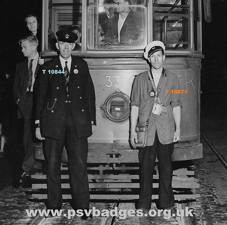 T 10844 Driver. T 18471 Conductor. London Transport Tram Crew.