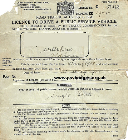 CC 19510 licence. Any Single deck.