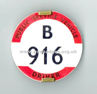 B 916 Jersey Bus Drivers badge.