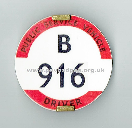 B 916 Jersey Bus Drivers badge.