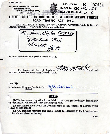 KK 45329 Conductors Licence