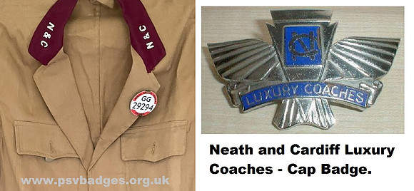 GG 29294 Neath and Cardiff Luxury Coaches Summer Jacket and Cap Badge.