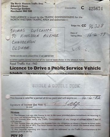 CC 96328 Thomas Sutcliffe Badge issued in 1967