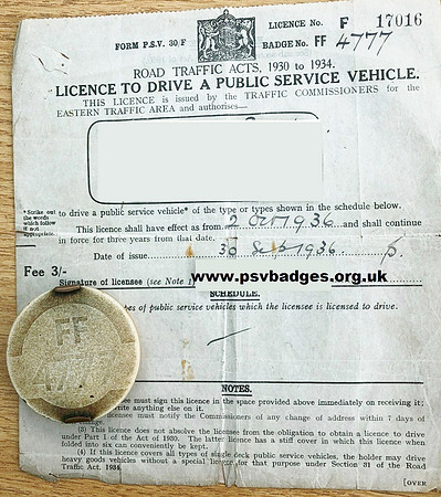 FF 4777 Drivers badge and licence