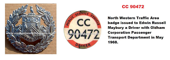 CC 90472 Issued to Edwin Russell Maybury of OCPTD May 1968