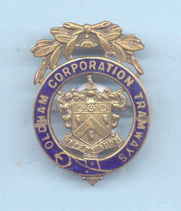 Oldham Corporation Tramways. Believed to be a Long Service badge.