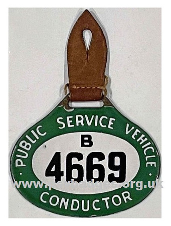 B 4669 1931 issued enamel hanging badge for the Yorkshire Traffic Area.