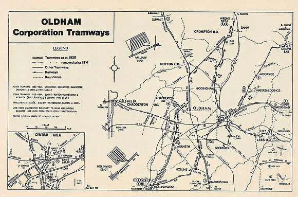 Oldham Corporation Tramway Map