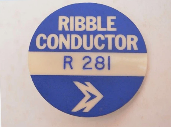 Ribble Motor Services Conductors badge R 281