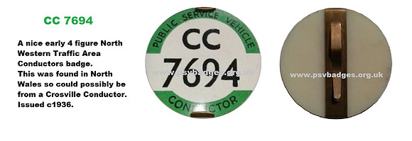 CC 7694 Early issue badge c1936