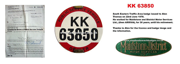 KK 63850 Alan Thomas Maidstone and District MS