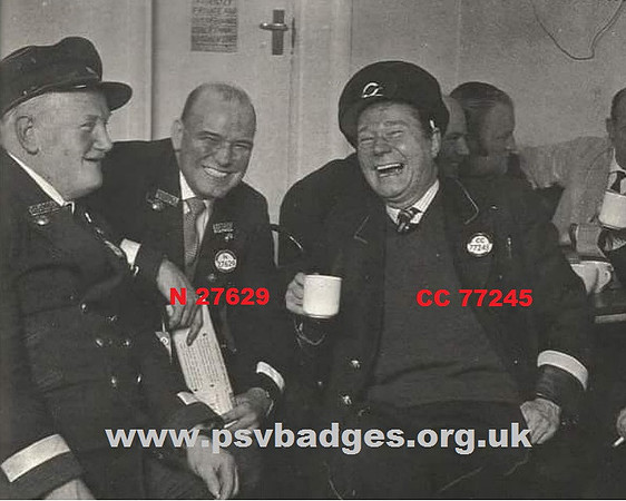 CC 77245 Reg Varney, who actually held a PSV licence, with Eastern Counties Driver N 27629