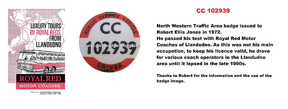 CC 102939 issued to Robert Ellis Jones 1972
