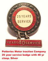 Potteries Motor Traction 25 year badge with 40 yr clasp - Copy