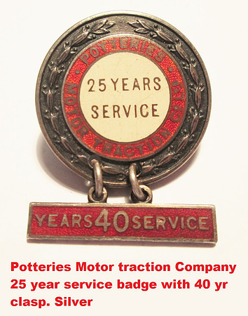 Potteries Motor Traction 25 year badge with 40 yr clasp - Copy
