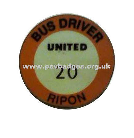 United Automobile Services Ripon Depot Badge 20 issued to Martin Counter