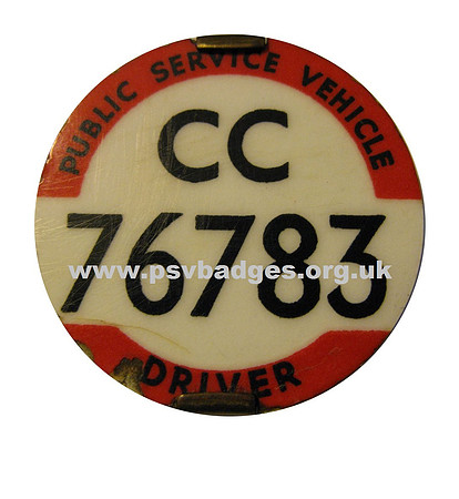 CC 76783 issued in 1961 to Peter Cannon a Driver with North Western RCC.