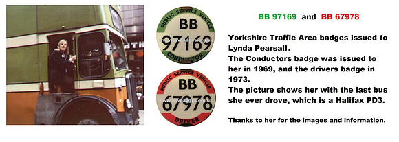 BB 67978 Driver, and BB 97169 Cond issued to Lynda Pearsall.