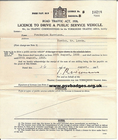 B 7395 licence