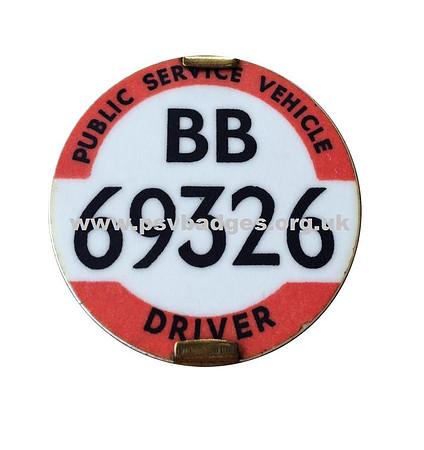 BB 69326 Badge issued to William Wilson in 1974. He passed his test with Pynes of Starbeck.
