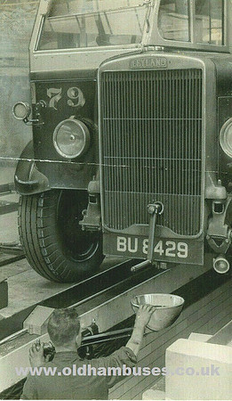 Oldham Corporation Passenger Transport Department BU 8429 Fleet Number 79. New in January 1935 was a Leyland TS3 with Roe H28/26R body. Withdrawn in December 1947.