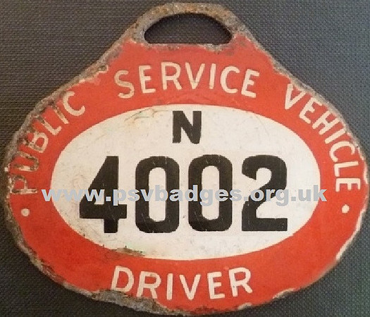 N 4002 Early enamel hanging badge. These were withdrawn in 1935/36.
