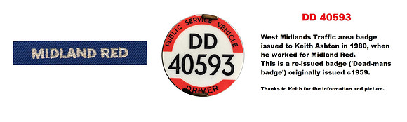 DD 40593 issued to Keith Ashton in 1980 at Midland Red.