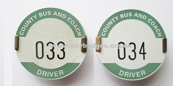 033 & 034 Country Bus and Coach Driver badges