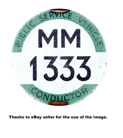 MM 1333. Very early issue. The 333rd badge issued in the Scottish area.