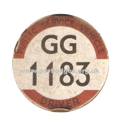 GG 1183 A very early issue badge from the South Wales Traffic Area. The 183rd issued.