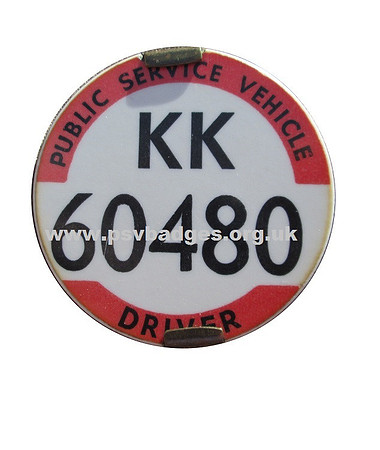 KK 60480 Issued to Ron Collins of Southdown Motor Services.