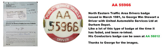 AA 55966 Badge and Licence Plastic embossed style.
