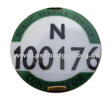 N 100176 One of the first large font Conductors badges. Only 5000 made.