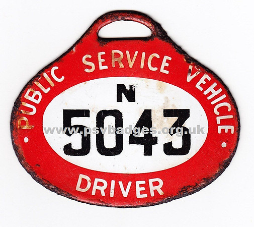 N 5043 Early Enamel hanging badge.