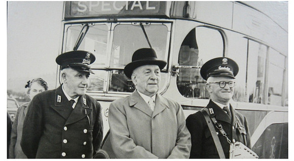 Aberdeen Last Tram Crew Motorman W  Hay Conductor T Watson