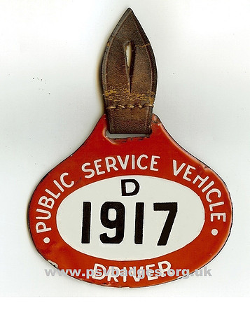 D 1917 Enamel hanging badge issued between 1931 and the end of 1934.
