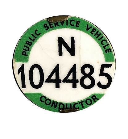 N 104485 Large 6 figure font. Badge in my collection. One of the last in this style.
