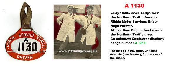 A 1130 Driver Hugh Forster - Ribble Motor Services. Unknown Conductor A 2890