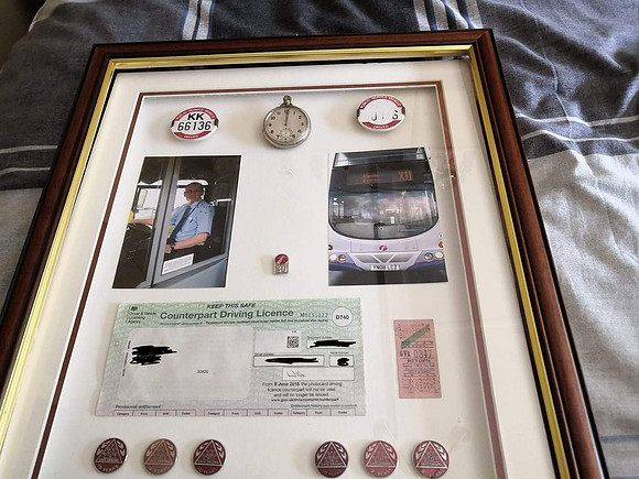 KK 66136 A selection of memorabilia from Dan Frame, a Bus Driver for 40 years.