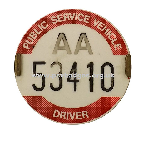 AA 53410 The earliest plastic embossed badge from this Traffic Area I have seen.