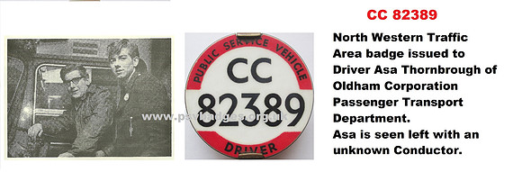 CC 82389 Asa Thornbrough. Oldham Corporation Passenger Transport Department.