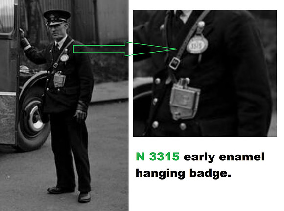 N 3315 hanging badge.
