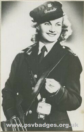 Rochdale Corporation Transport Conductress. Note the Williamson of Ashton under Lyne, Ticket Punch. Keep it local.
