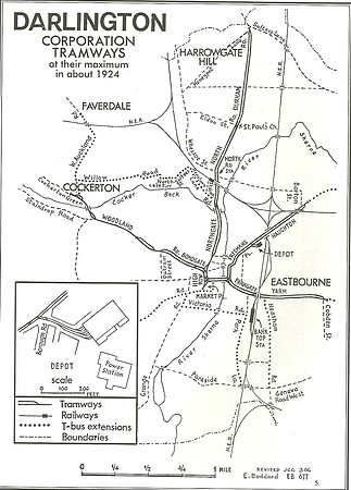 Darlington Tramways Map
